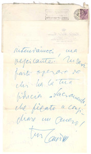 Autografo originale 1959 MONTECATINI TERME Aurelio CANDIAN Federzoni Ã¨ un vescicante Autografo 1