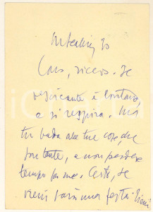Autografo originale 1950 MILANO Cartolina Aurelio CANDIAN a un collega  Autografo 1