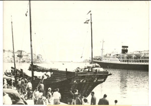 Fotografia d epoca originale 1959 PORTVENDRES La nave RUBIA durante il viaggio per HONG KONG Foto 18x13 1