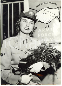 Fotografia d epoca originale 1959 USA Ritratto di Theodora SMITH miss Forze Armate americane Foto 13x18 cm 1