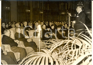 Fotografia d epoca originale 1958 PARIS PrÃ©sident RenÃ© COTY inaugure la Maison de l Italie Photo 18x13 1