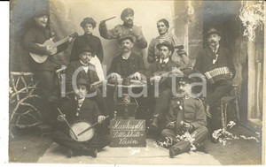 Fotografia d epoca originale 1915 ca KAUFBEUREN Musikapelle  Sittlichkeitsverein  Foto cartolina VINTAGE 1