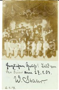 Fotografia d epoca originale 1903 POSTDAM Festa in maschera con costumi storici Foto cartolina CURIOSA 1