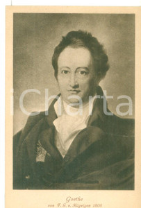 Cartolina originale da collezione 1910 ca ARTE Ritratto Wolfgang GOETHE di Franz VON KUGELGEN Vintage postcard 1