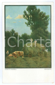 Cartolina originale da collezione 1911 ARTE Illustrazione Walter STRICHTCHAPELL  Raccolta del fieno Cartolina 1
