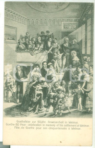 Cartolina originale da collezione 1910 ca ART H. JUNKER  GOETHE celebrating his settlement at Weimar Postcard 1