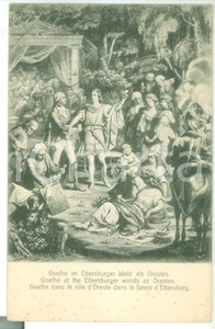 Cartolina originale da collezione 1910 ca Hermann JUNKER  GOETHE at the Ettersburger wood as Orestes Postcard 1