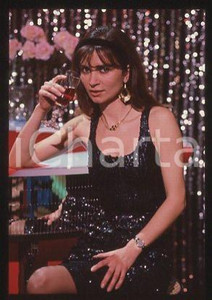 Fotografia d epoca originale Cristiana BORGHI  RAI DUE Portrait of an actress 1985 ca  35mm vintage slide 8 1
