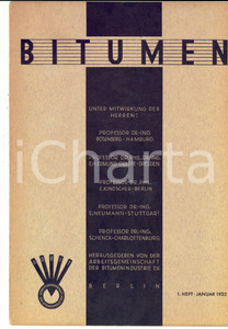 Giornale, rivista storica 1935 BERLIN BITUMEN Strassen mit Bitumenemulsion  Rivista anno 5 nÂ° 1 1