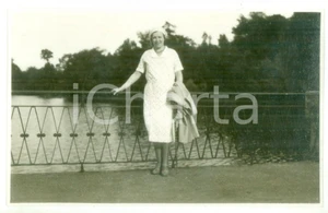 Fotografia d epoca originale 1931 NOVI LIGURE Lago di Lomellina  Ritratto femminile Foto cartolina VINTAGE 1