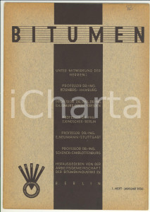 Giornale, rivista storica 1935 BITUMEN Strassen mit Bitumenemulsion  Rivista anno 5 nÂ° 1  24 pp. 1
