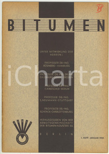 Giornale, rivista storica 1935 BERLIN BITUMEN Strassen mit Bitumenemulsion  Rivista anno 5 nÂ° 1  24 pp. 1