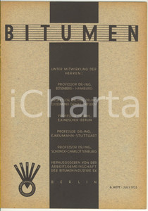 Giornale, rivista storica 1935 BERLIN BITUMEN Asphalt als Deckschicht auf BetonbelÃ¤gen Rivista anno 5 nÂ°6 1