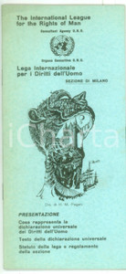Libro, pubblicazione d epoca 1970 ca MILANO  ONU  Lega Internazionale per i Diritti dell Uomo  Statuto 1