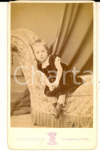 Fotografia d epoca originale 1875 ca MILANO Ritratto di Giovanni BRUNI bambino  Foto SCHEMBOCHE CDV 1