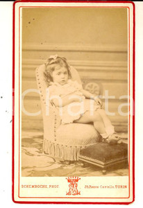 Fotografia d epoca originale 1879 TORINO Ritratto di Beatrice BRUNI a due anni  Foto SCHEMBOCHE CDV 1