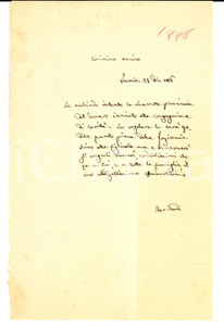Manoscritto, lettera originale 1886 VENEZIA Congregazione di Carità  Lettera a un benefattore per ricevuta 1