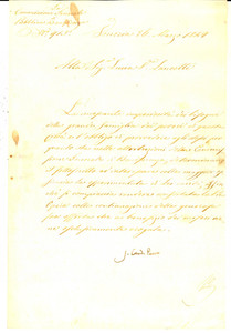 Autografo originale 1849 VENEZIA Commissione Beneficenza  Lettera card. Jacopo MONICO  Autografo 1