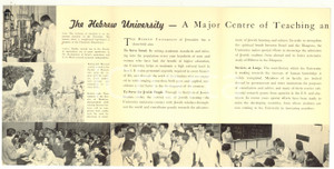 Materiale pubblicitario d’epoca 1965 THE HEBREW UNIVERSITY OF JERUSALEM Libretto a organino Jerusalem Post 1