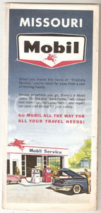 Mappa, planimetria storica 1963 MOBIL OIL COMPANY Map of MISSOURI  Cartina 72x45 cm 1