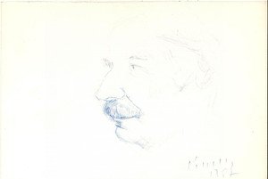 Opera d’arte autentica 1987 ARTE Testa maschile di profilo  Disegno FIRMATO RINALDO 30x20 cm 1 Opera d’arte autentica 1987 ARTE Testa maschile di profilo  Disegno FIRMATO RINALDO 30x20 cm 1