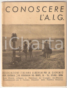 Materiale pubblicitario d’epoca 1950 ca CONOSCERE L AIG Associazione italiana alberghi gioventÃ¹  Pubblicazione 1