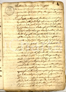 Documento originale, autentico 18251837 OMEGNA Marianna BELLONI vs Giovanni RIZZONI per affitto bottega 44 pp. 1