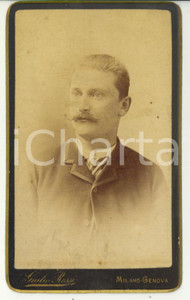 Fotografia d epoca originale 1890 ca MILANO Ritratto di giovane uomo  Fotografia Giulio ROSSI  CDV 1