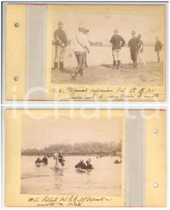 Fotografia d epoca originale 1899 VERCELLI Esercitazioni nuoto PIEMONTE CAVALLERIA nel fiume Sesia  2 foto 1