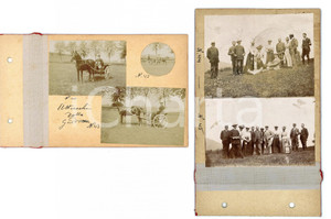 Fotografia d epoca originale 1901 LocalitÃ  PRADALE Amici in gita  Area di MONZA Calesse e cavaliere 5 foto 1