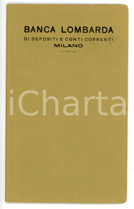 Oggetto da collezione cartaceo 1945 MILANO  BANCA LOMBARDA Libretto di risparimio al portatore  Anno 194546 1