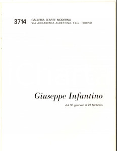 Materiale pubblicitario d’epoca 1971 TORINO Galleria d Arte Moderna  Mostra Giuseppe INFANTINO Pieghevole 1