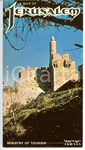 Mappa, planimetria storica 1973 JERUSALEM Map of the city  Ministry of Tourism ISRAEL 40x60 cm 1