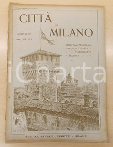 Giornale, rivista storica 1925 CITTÃ€ DI MILANO Bollettino municipale  Benefattori Ospedale Maggiore 1