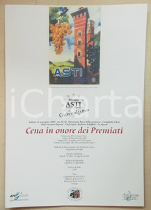 Materiale pubblicitario d’epoca 2002 PREMIO ASTI GIORNALISMO  Locandina menÃ¹ cena chef PEGORIN 30x42 cm 1