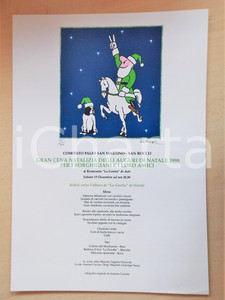 Materiale pubblicitario d’epoca 1998 PALIO DI ASTI Locandina Natale  SAN MARTINO / SAN ROCCO ill. GUARENE 5/70 1