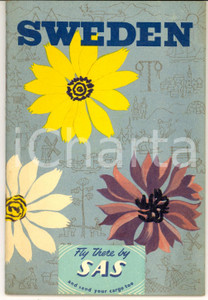 Materiale pubblicitario d’epoca 1954 SWEDEN Libretto pubblicitario ILLUSTRATO b/n  48 pp. SAS AIRLINES 1