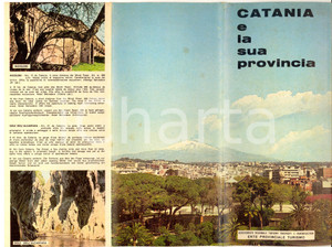 Materiale pubblicitario d’epoca 1955 ca CATANIA e la sua provincia  Pieghevole TURISMO ILLUSTRATO VINTAGE 1