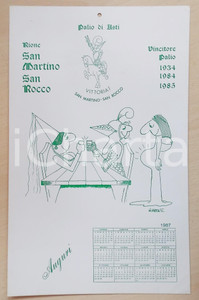 Materiale pubblicitario d’epoca 1987 PALIO DI ASTI Locandina vittoria SAN MARTINO / SAN ROCCO ill. GUARENE 1