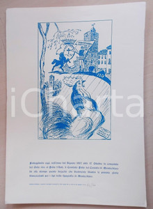 Materiale pubblicitario d’epoca 1987 PALIO DI ASTI Locandina contado MONTECHIARO gallo vivo nÂ° 64/200 1