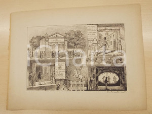 Stampa, bozzetto originale 1880 ca MONTEMERLO Novena 1879  Le marionette viventi  Stampa 32x24 cm 1