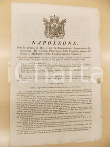 Documento originale, autentico 1813 REGNO D ITALIA MILANO Licenza agli artigiani per forbici da zecca e torchi 1
