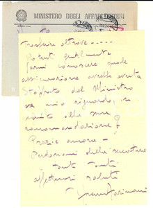 Autografo originale 1949 ROMA Lettera Franco FARINACCI per la propria carriera  Autografo 1