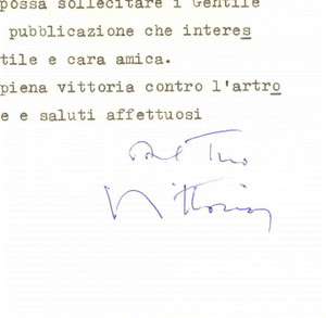 Autografo originale 1964 ROMA Lettera Vittorio CINI sul possesso di terreni  Autografo 1
