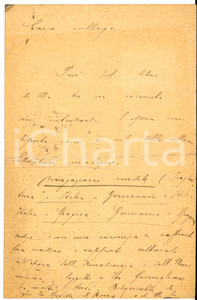 Autografo originale 1925 TORINO Cartolina Arturo FARINELLI a un collega per studi  Autografo 1