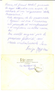 Autografo originale 1963 ROMA Lettera Luigi OGGIONI presidente Corte di Cassazione  Autografo 1