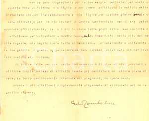 Autografo originale 1948 ROMA Lettera attore Carlo TAMBERLANI per ringraziamento   Autografo 1
