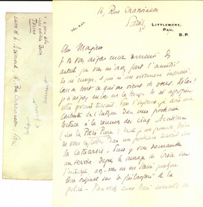 Autografo originale 1926 PARIS Henri BREMOND a un collega per scambio di libri  AUTOGRAFO 1