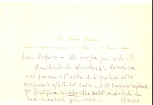 Autografo originale 1953 ROMA BANCA ROMANA Biglietto Arturo OSIO per auguri  Autografo 1