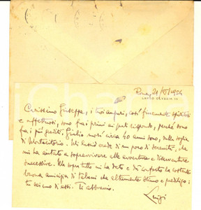 Autografo originale 1954 ROMA Luigi FEDERZONI  Biglietto in ricordo di un amico  AUTOGRAFO 1